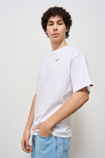 T-shirt uomo bianca con logo nero - 3