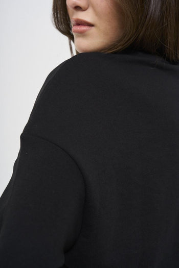 Felpa donna cropped nera - 4