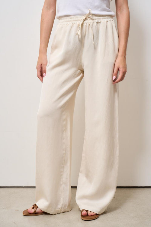 Pantalone donna a palazzo panna - 2