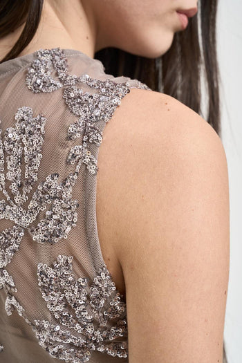 Top donna con paillettes grigio - 4