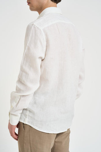 Camicia uomo in lino bianca - 4