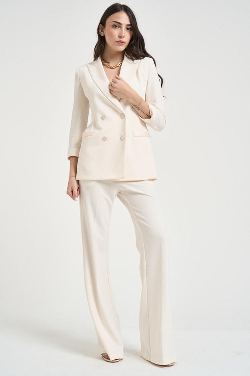 Giacca donna doppiopetto bianca