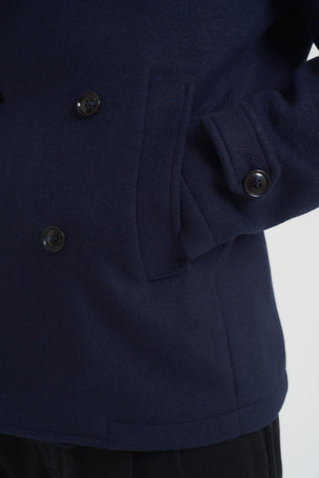 Cappotto uomo doppiopetto corto blu notte - 3