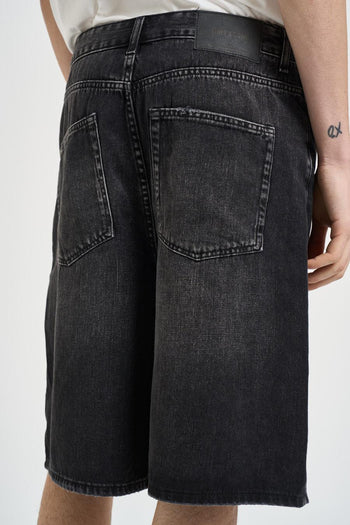 Bermuda uomo in denim nero - 3