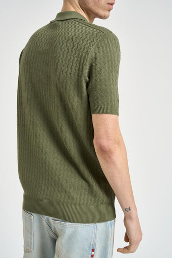 Polo uomo a maniche corte verde militare - 3