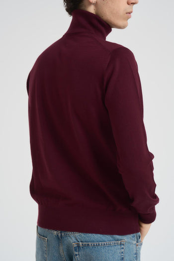 Maglia uomo collo alto bordeaux - 5