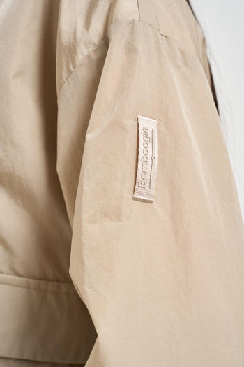 Giacca donna in nylon beige con cappuccio - 4