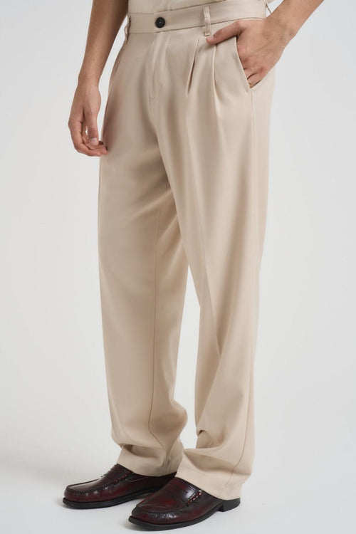 Pantalone uomo gamba dritta beige