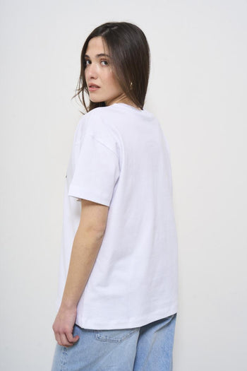 T-shirt donna bianca con stampa - 5