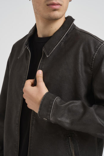 Giubbotto uomo in pelle nero - 3