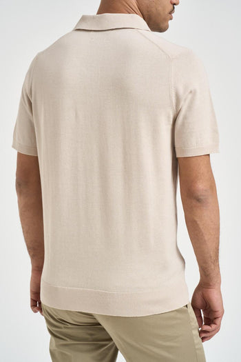 Polo uomo in maglia beige - 3