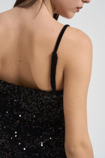 Top donna con paillettes nero - 4