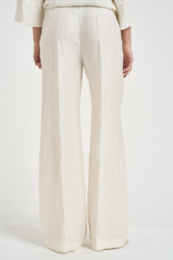 Pantalone donna a gamba dritta latte - 3