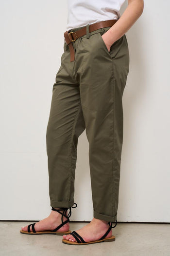 Pantalone donna regular verde militare - 4