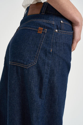 Jeans donna over in denim scuro - 5