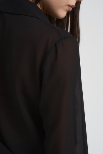 Camicia donna con paillettes nera - 4