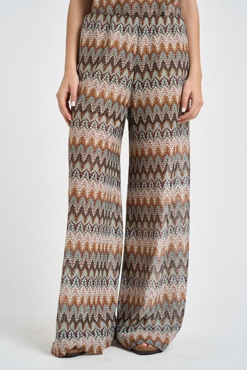 Pantalone donna multicolor con lurex