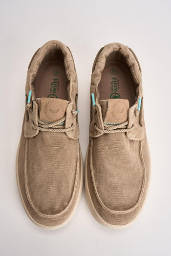Scarpe basse uomo in tessuto beige - 6