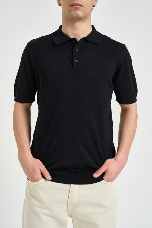 Polo uomo a manica corta nera