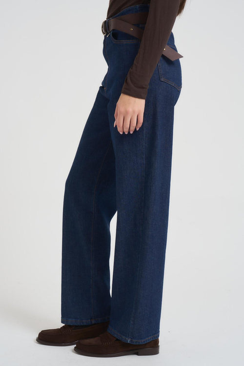 Jeans donna gamba dritta in denim scuro - 2