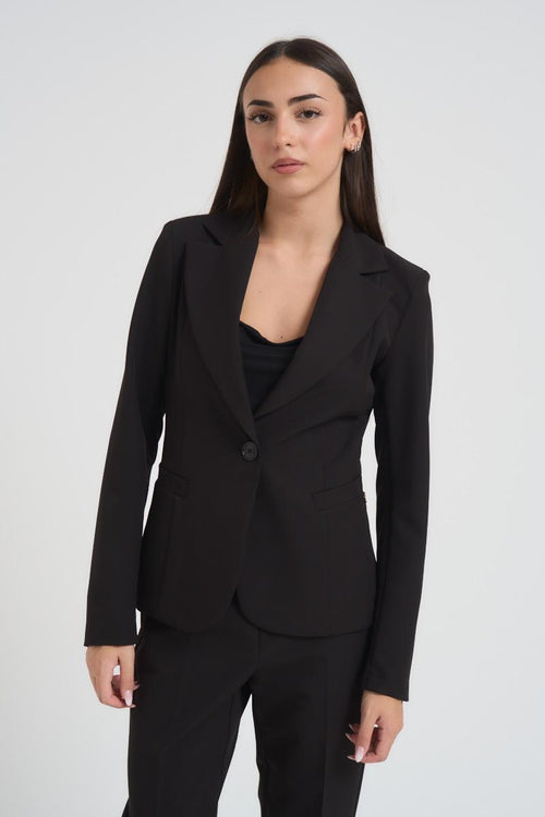 Giacca donna monopetto nera - 2