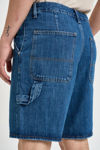 Bermuda uomo in denim blu - 4