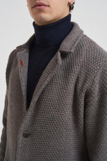 Giacca uomo in maglia grigia - 3