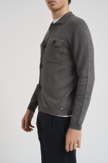 Cardigan in maglia uomo grigio - 3