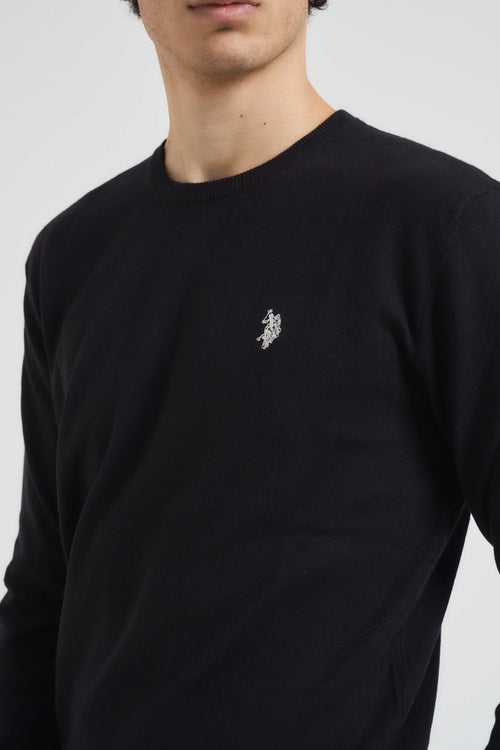 Maglia uomo girocollo cotone e cashmere nera - 2