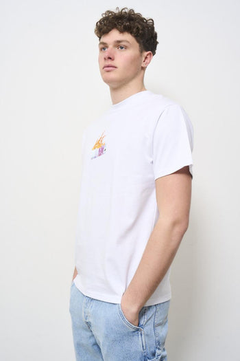T-shirt uomo girocollo bianca con stampa - 3