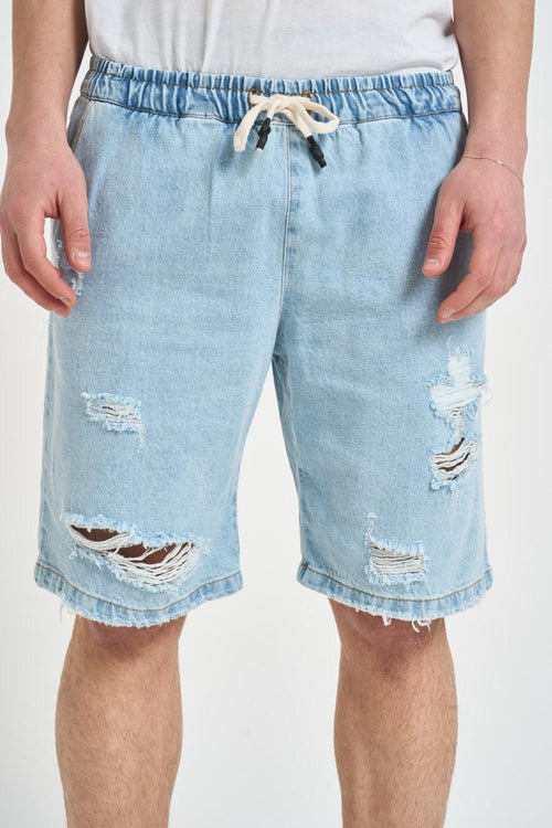 Bermuda uomo in denim chiaro