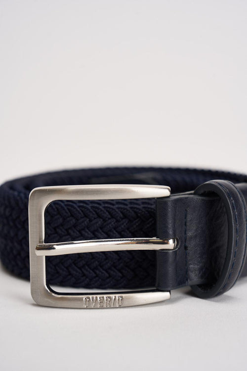 Cintura uomo in tessuto blu intrecciata - 2
