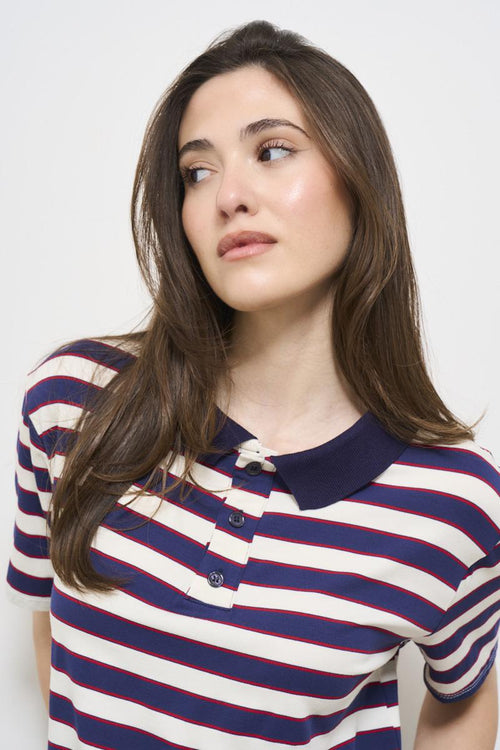 Polo donna a righe blu - 2