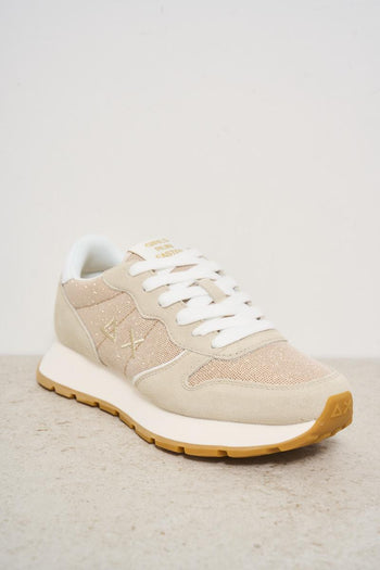 Sneakers donna beige e oro - 3