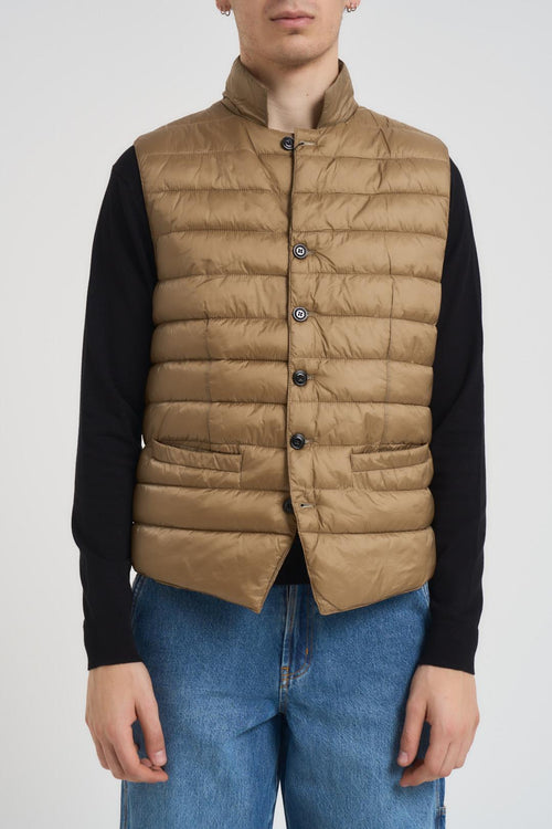 Gilet uomo trapuntato beige