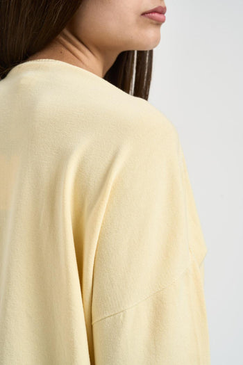 Maglia donna scollo a barca gialla - 4