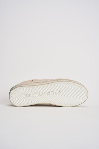 Sneakers donna in suede beige con glitter oro - 8