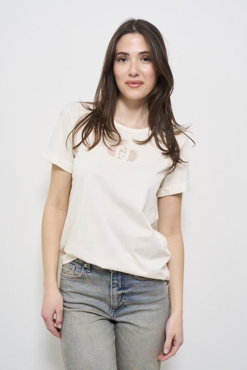 White women's t-shirt with logo - 2