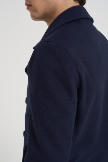 Cappotto uomo doppiopetto corto blu notte - 5