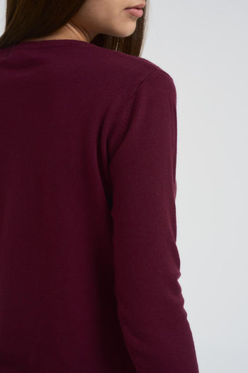 Maglia donna girocollo bordeaux - 5