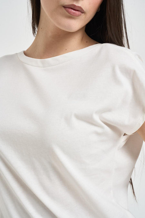 T-shirt donna con scollo sul retro bianca - 2