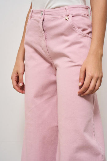 Jeans donna a palazzo rosa - 4