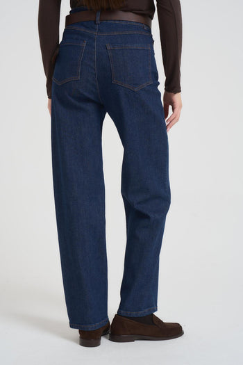 Jeans donna gamba dritta in denim scuro - 3