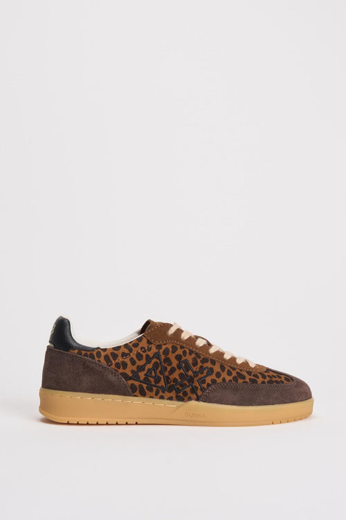 Sneakers donna animalier marroni