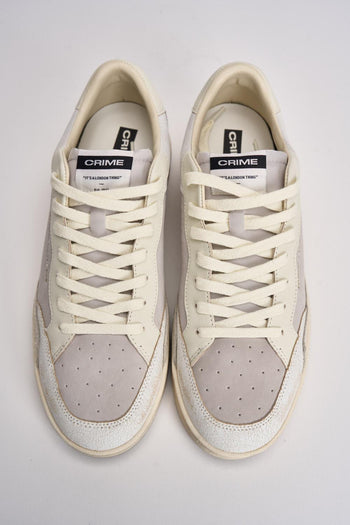 Sneakers uomo in suede grigio e bianche - 5