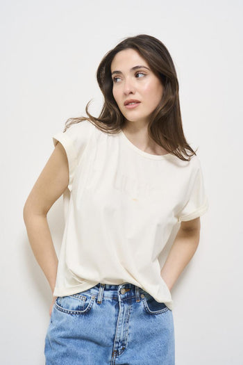 White women's t-shirt with front logo - 3