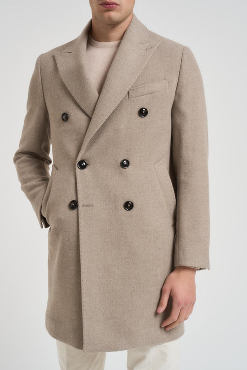 Cappotto uomo doppiopetto tortora