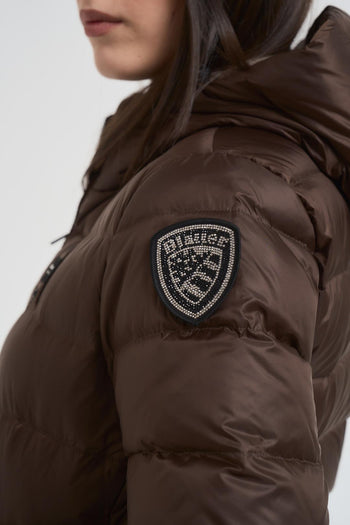 Piumino donna sfiancato marrone - 5