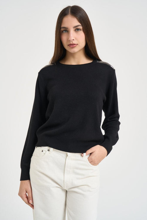 Maglia donna girocollo nera