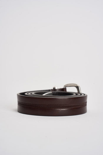 Cintura uomo in pelle marrone - 3